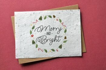 Carte à planter Noël Merry & Bright