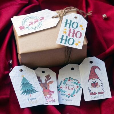 Set di 6 etichette regalo per piantare il Natale