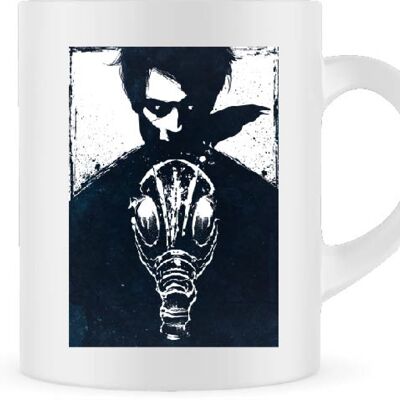 Sandmann-Becher | Kaffeetasse | Tee-Becher | Schwarz-Weiß-Design | Geschenk