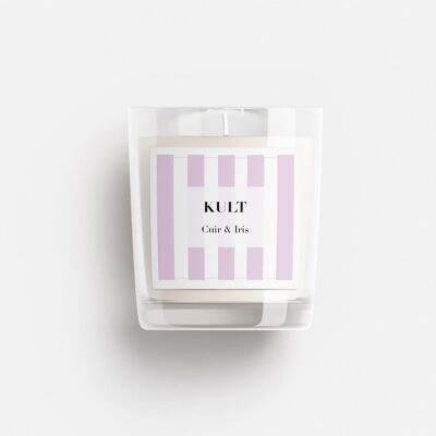 Soy wax candle "Leather & Iris flowers"