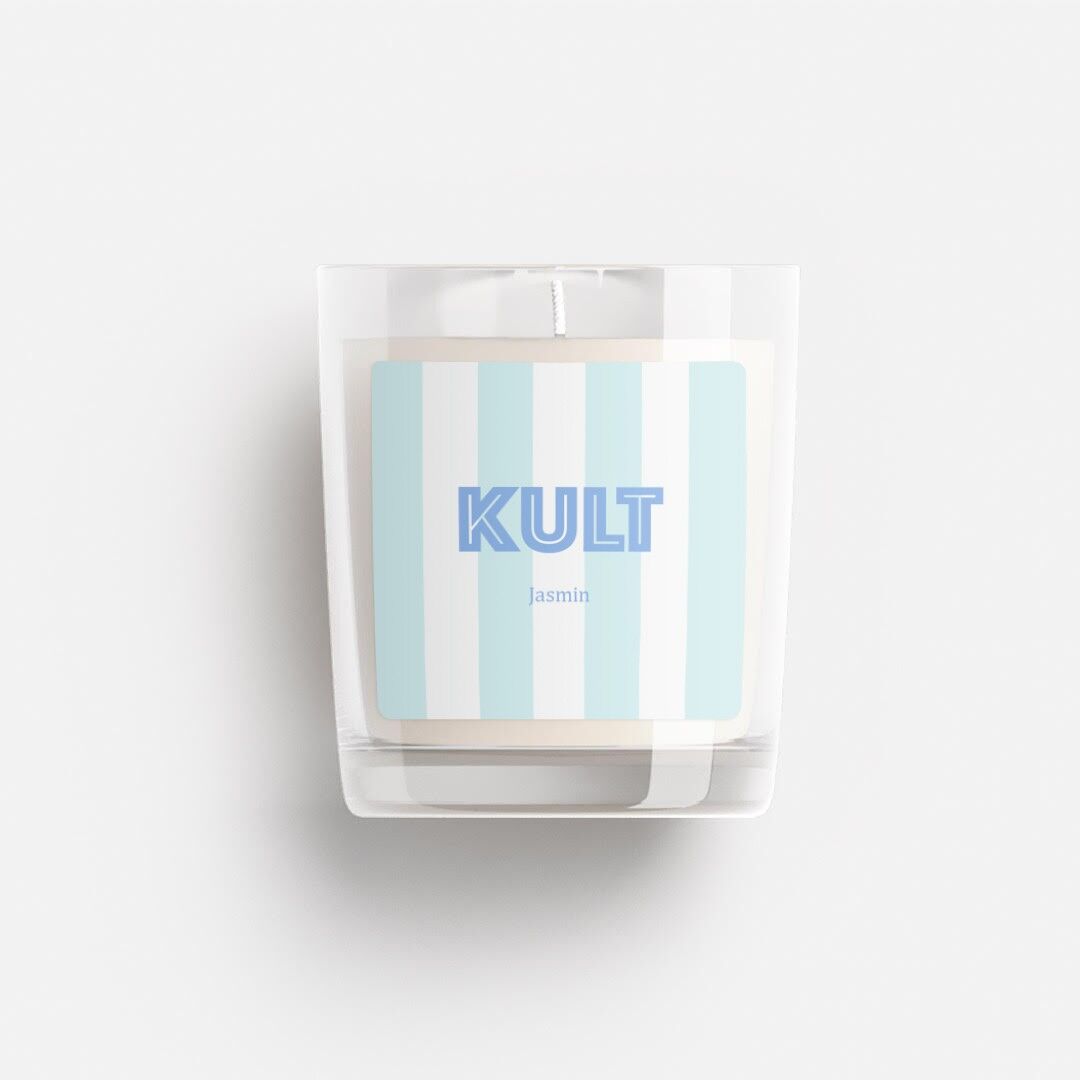 Candela in cera di soia “Jasmine”.