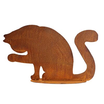 Chat assis en métal patiné – idée déco jardin