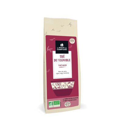 Thé noir THÉ DU VIGNOBLE - Marc de raisin, vigne rouge, framboise - Sachet 100g