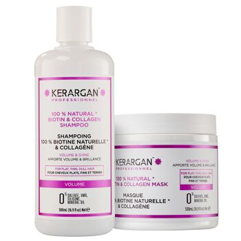 Kerargan - Duo Volumisant Shampoing & Masque à la Biotine & Collagène - 2x500ml 1