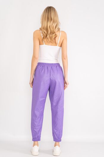 Pantalon violet effet cuir avec cordon de serrage à la taille 3