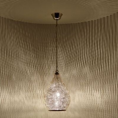 Lámpara marroquí Naouma Sada D20 | lámpara de latón chapado en plata genuina