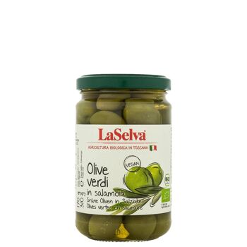 Olives vertes en saumure bio LaSelva (310g) 1