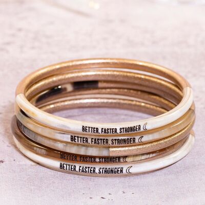1 "Better, faster, stronger" message band - 3 mm Gold