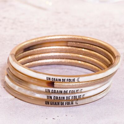 1 Weekly bangle with message "A grain of madness" - 3 mm Gold