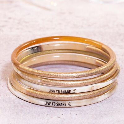 1 "Live to Share" weekly message band - 3 mm copper gold