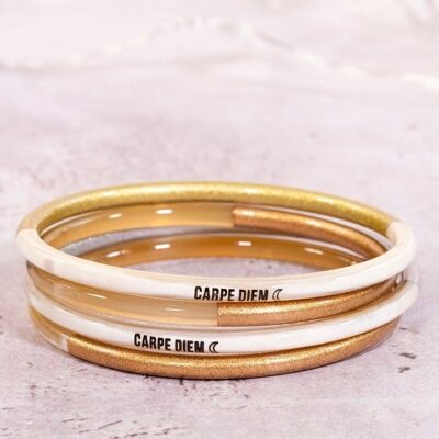 1 "Carpe Diem" weekly message bangle - 3 mm copper gold