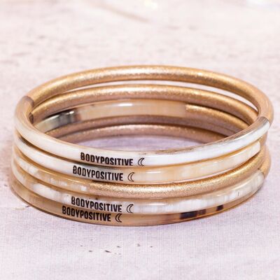 1 "BodyPositive" weekly message bangle - 3 mm gold