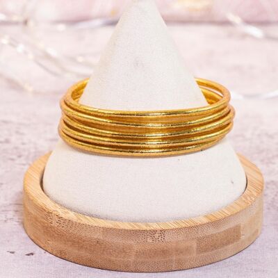 1 Traditional FINE gold Buddhist bangle - SIZE M 62 mm