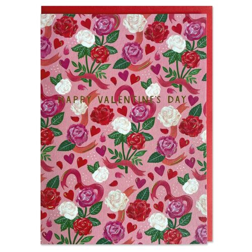 'Happy Valentine's Day' roses card