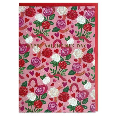 Tarjeta de rosas 'Feliz Día de los Enamorados'