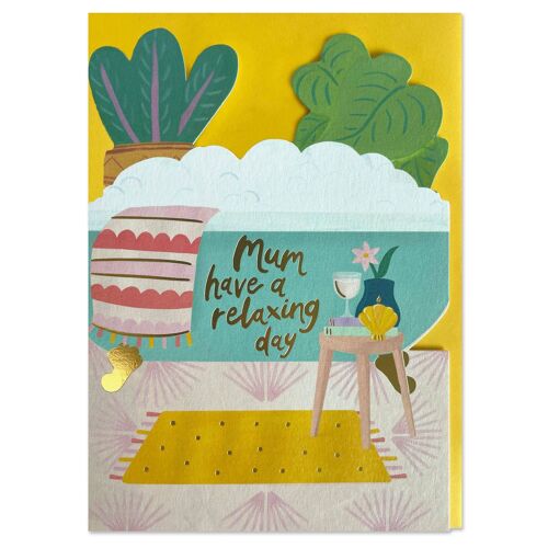 'Mum, have a relaxing day' card