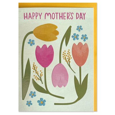 Carte tulipes "Bonne fête des mères"