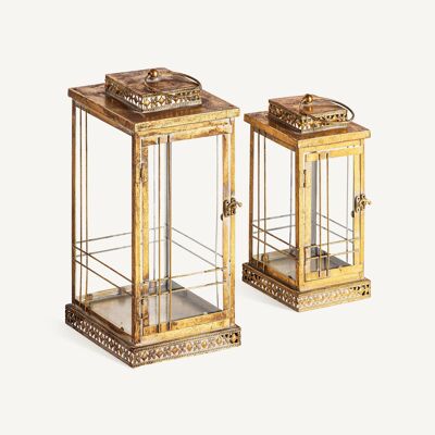 Set 2 Tetuan Lanterns - 18x18x36cm