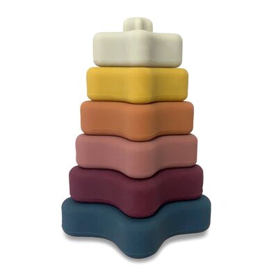 Silicone stacking pyramid