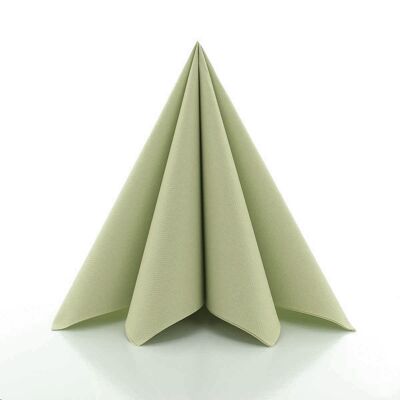 Disposable napkin olive made of Linclass® Airlaid 40 x 40 cm, 12 pieces