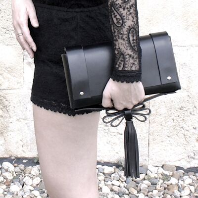 Leather bag Lisa - Clutch bag black