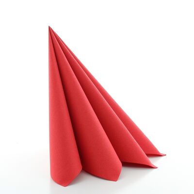 Serviettes rouges jetables en Linclass® Airlaid 40 x 40 cm, 12 pièces