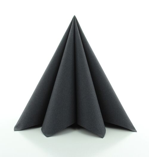 Einweg Serviette Schwarz aus Linclass® Airlaid 40 x 40 cm, 12 Stück