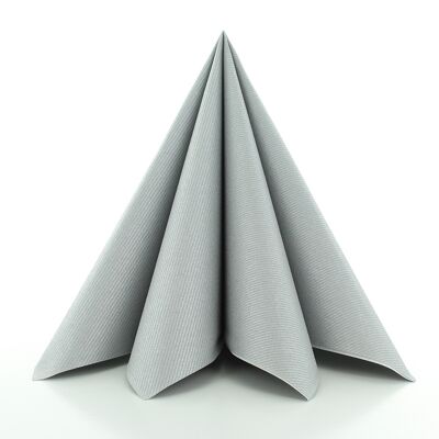 Disposable silver napkin made of Linclass® Airlaid 40 x 40 cm, 12 pieces