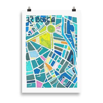 AFFICHE illustration du Plan du Quartier du Busca à TOULOUSE 6