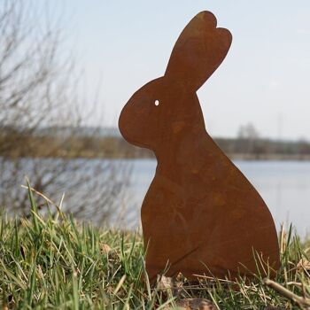 Figurine de décoration de jardin lapin Hoppel | Décoration de Pâques vintage 2
