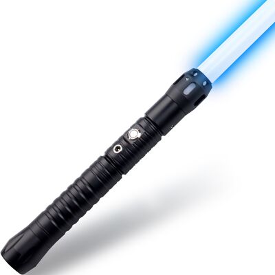 Light Up Lightsaber - Usable for Combat - 11 Realistic Colors and Sounds - Aluminum Lightsaber - Detachable High Strength Blade - Cyberblade Alphagrip Black