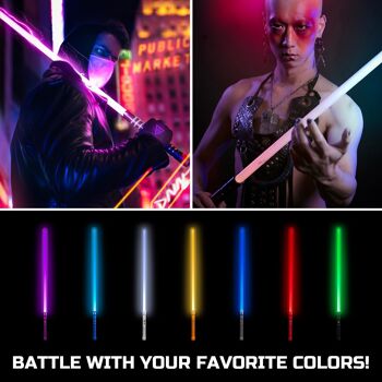 Sabre Laser Lumineux - Utilisable pour Le Combat - 11 Couleurs Et Sons Réalistes - Lightsaber Aluminium - Lame Haute Résistance Détachable - Cyberblade Alphagrip Noir 5