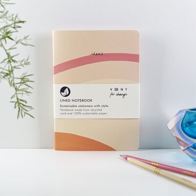 Notizbuch A5 Ideen aus recyceltem und nachhaltigem liniertem Papier – Creme