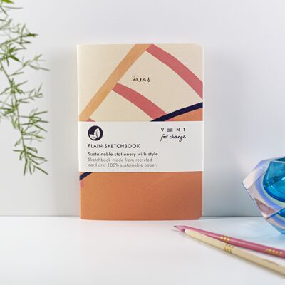 Notizbuch/Skizzenbuch A5, recyceltes und nachhaltiges Normalpapier, A5-Ideen – Rosa