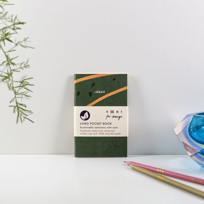 Taschenbuch-Mini-Ideen aus recyceltem Normalpapier – Grün
