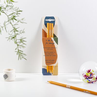 Pencils Pack of 3 recycled - Notes Range Earth Orange