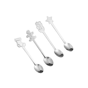 CUILLERES ARGENT SNOW - LOT DE 4 1