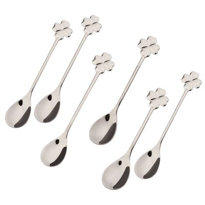 CLOVER SILVER SPOONS - SET OF 6