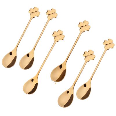 CUCHARAS CLOVER DORADA - SET DE 6