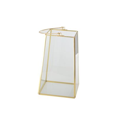 LANTERN WITH GOLD EDGE WITH HANDLE H30CM