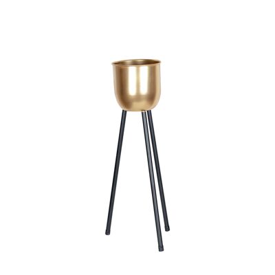 PLANT STAND WITH GOLDEN VASE H.62.5CM