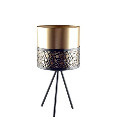 METAL PLANT STAND WITH GOLDEN VASE H.34CM