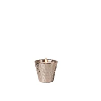 SMALL SILVER HAMMERED CANDLE