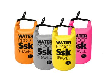 Sac / sac à dos étanche pour ranger vos objets Résistant à l'eau Idéal pour le trekking, la pêche, la navigation, l'escalade, le surf, le paddle surf, (2 LITRES) 1