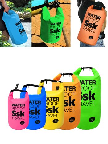 Sac / sac à dos étanche pour ranger vos objets Résistant à l'eau Idéal pour le trekking, la pêche, la navigation, l'escalade, le surf, le paddle surf, (2 LITRES) 12