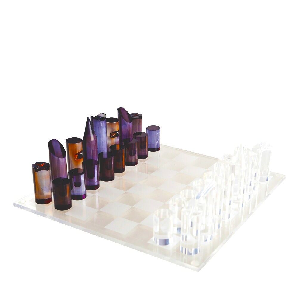 Juego de damas/ajedrez de acrílico