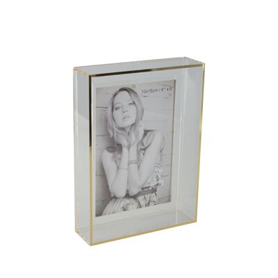 GOLD EDGE ACRYLIC FRAME FOR PHOTO 10x15CM