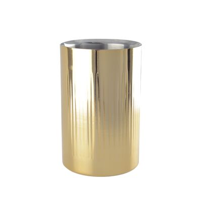 GOLD WINE COOLER WITH RIBBED PATTERN