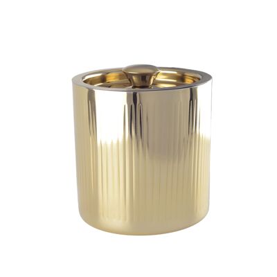 GOLDEN ICE BUCKET WITH RIBBED PATTERN