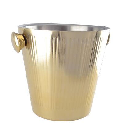 GOLDEN CHAMPAGNE BUCKET WITH RIBBED PATTERN